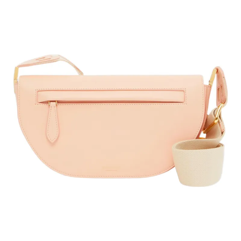 Burberry Bag Collection Calfskin Shoulder Bag Crescent Bag Portable Crossbody Bag Shoulder Bag Women's Peach Pink-1