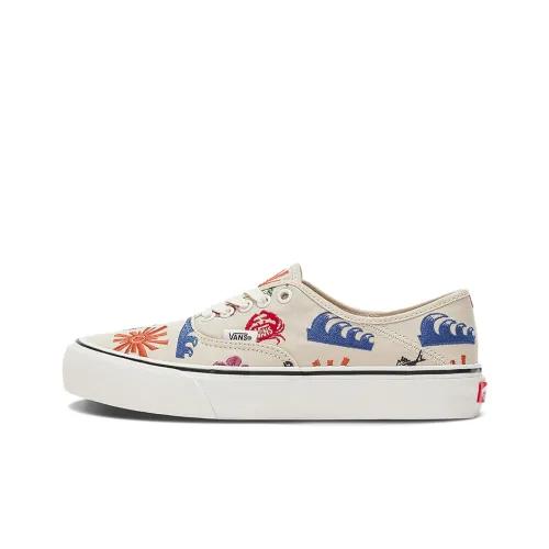 Vans Authentic Skateboard Shoes Unisex Low-Top White Embroidered