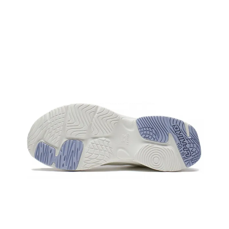 LiNing Stargazing Cushioning, Slip Resistant, Abrasion Resistant, Rebound Low Top Running Shoes Women's White Blue-4