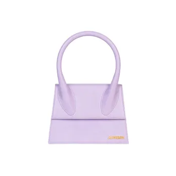 Jacquemus Cow Leather Shoulder Bag Crossbody Bag Handbag Large Size Women's Purple