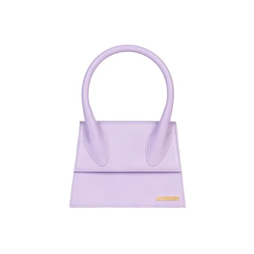 Jacquemus Cow Leather Shoulder Bag Crossbody Bag Handbag Large Size Women's Purple