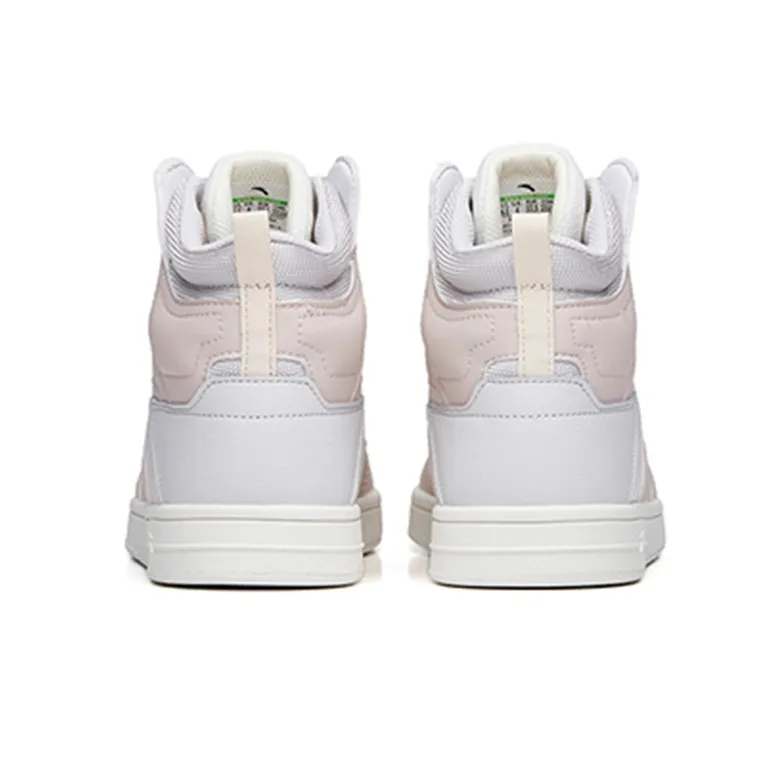 Anta Street Naughty High Top Skateboard Shoes Women's White Gray-4