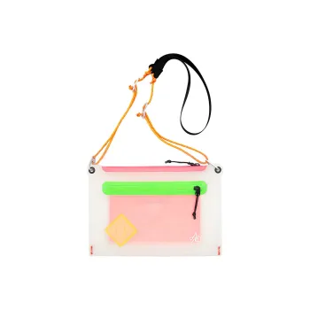 The MAD HATcher Thermoplastic Polyurethane Saddle Pouch Bag, Shoulder Bag Unisex Transparent/Black