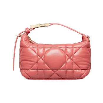 DIOR DiorTravel Cow Leather Clutch Small Size Women's Ash Coral Pink