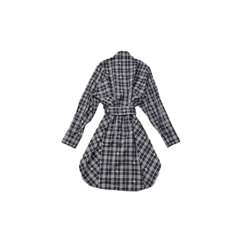 Burberry Long Sleeved Dresses Women's Black-1