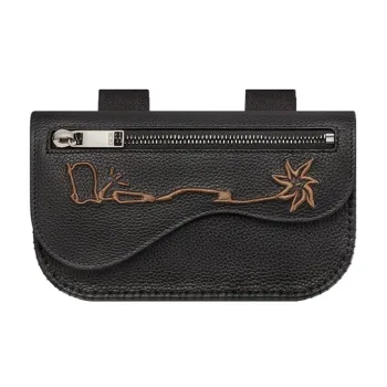 DIOR CACTUS JACK Collaboration Cow Leather Saddle Arm Bag Men's Black