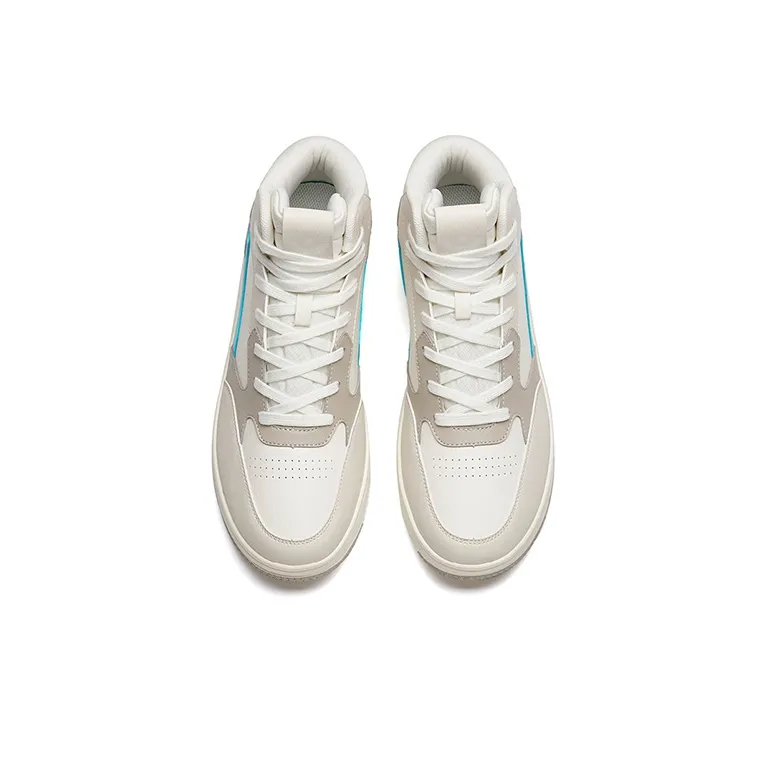 Anta Wear-Resistant High-Top Skateboard Shoes Men's White Gray-2
