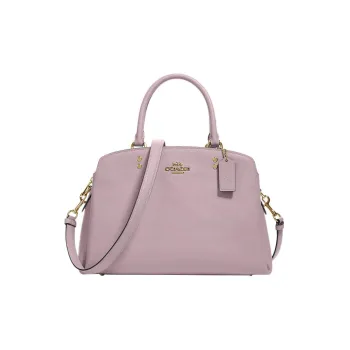 COACH Lillie Cross-Stitch Leather Handbag Shoulder Bag Crossbody Bag Large Size Women's Light Purple
