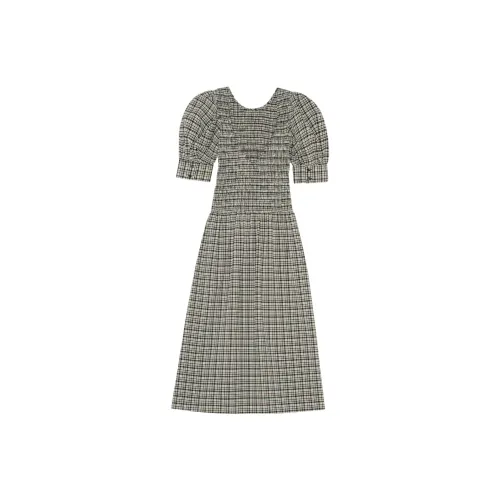 GANNI Short-Sleeved Dresses Women's Gray
