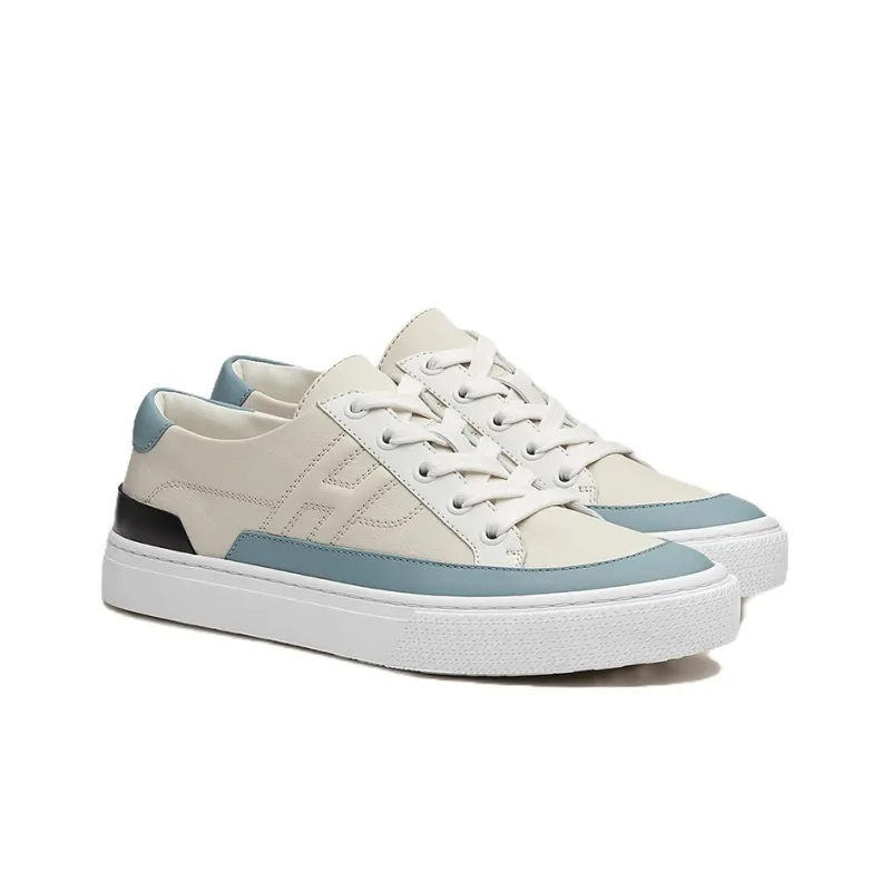 HERMES Deep Low Top Stylish Skateboarding Shoes Women's White Blue Black-3