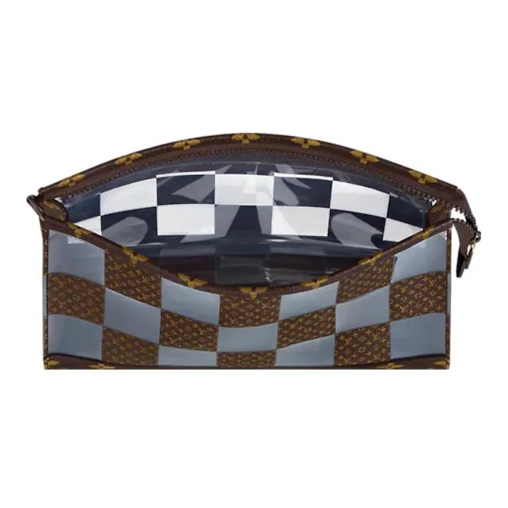 LOUIS VUITTON Standing Pouch Brown/Clear-3