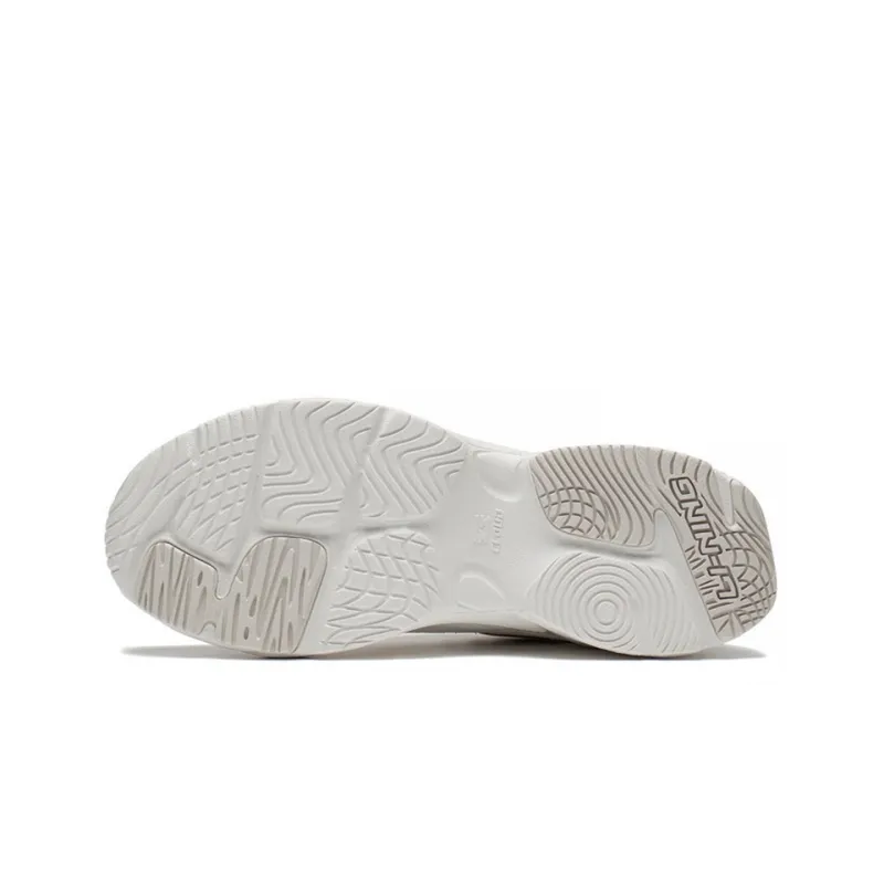LiNing Stargazing Cushioning Anti Slip And Wear Resistant Low Top Running Shoes Women's White Gray-4