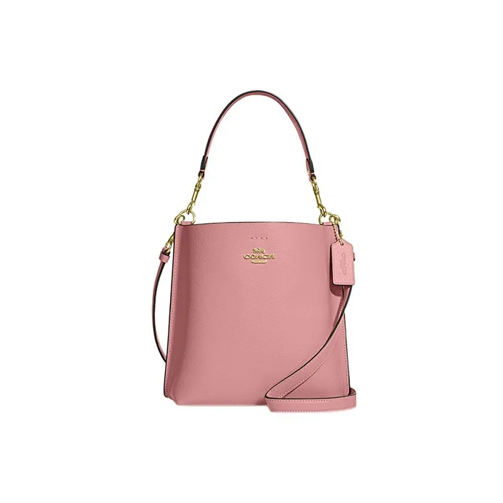 COACH Mollie Leather One Shoulder Handbag, Crossbody Bag Small Size Women's Pink-0