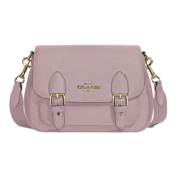 COACH Lucy Pebbled Leather Shoulder Bag Crossbody Bag Small Size Women's Light Purple