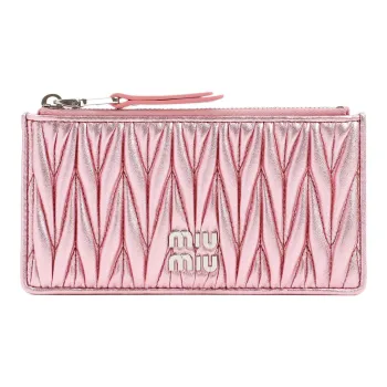 MIU MIU Leather Wallet Women's Pink