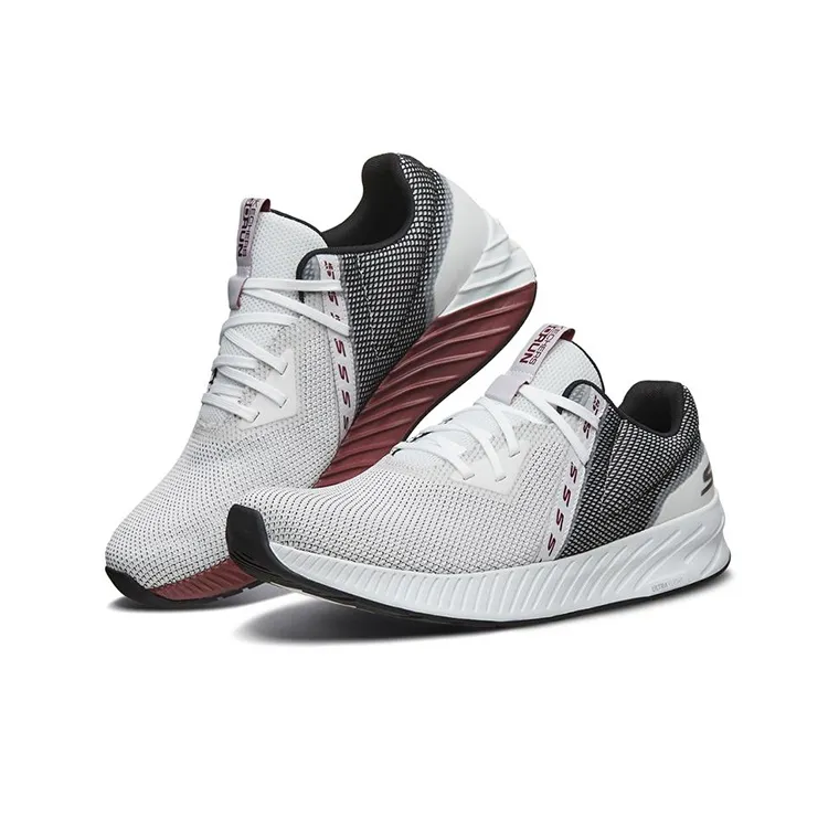 Skechers Omega Cushioning Anti-Slip And Wear-Resistant Low-Top Casual Shoes Men's White Black-2