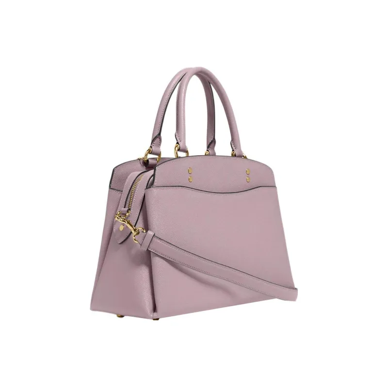COACH Lillie Cross-Stitch Leather Handbag Shoulder Bag Crossbody Bag Large Size Women's Light Purple-1