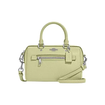 COACH Rowan Cross Stitch Leather Handbag Shoulder Bag Crossbody Bag Mini Women's Lime Green
