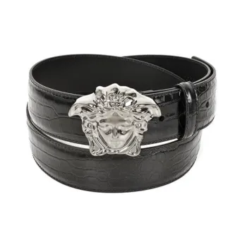 VERSACE Leather Belts Men Black
