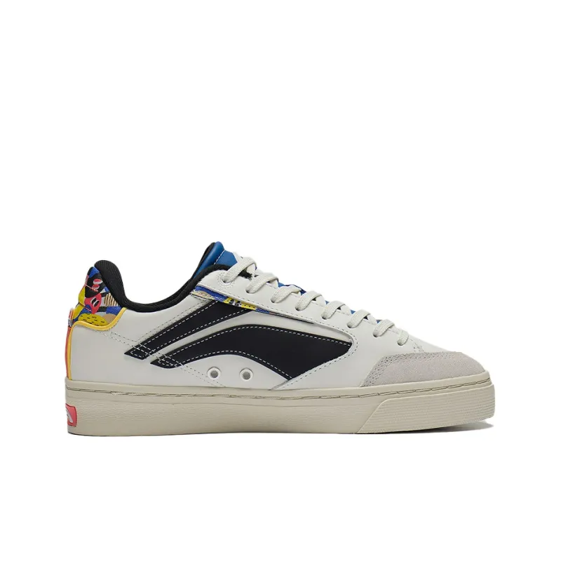 Pablo Ientile x LiNing Wave 180 Low Slip Resistant Shock Absorbers Low Top Skateboard Shoes Men's White Black-1