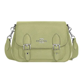 COACH Lucy Refined Pebble Leather Shoulder Bag Crossbody Bag Small Size Women's Lime Green