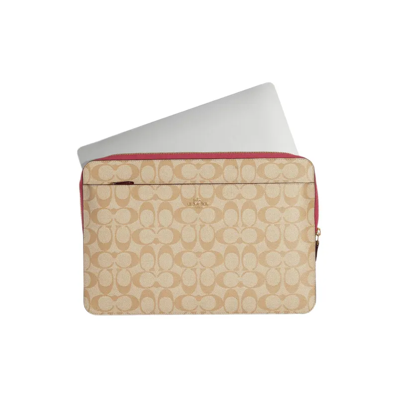 COACH Canvas Computer Case For Laptop Bag Tubas Women's Monogram Brown-1