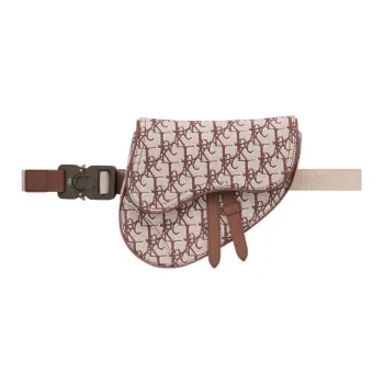 DIOR CACTUS JACK Collaboration Jacquard Fabric Cow Leather Saddle Bag, Crossbody Bag, Shoulder Bag Women's