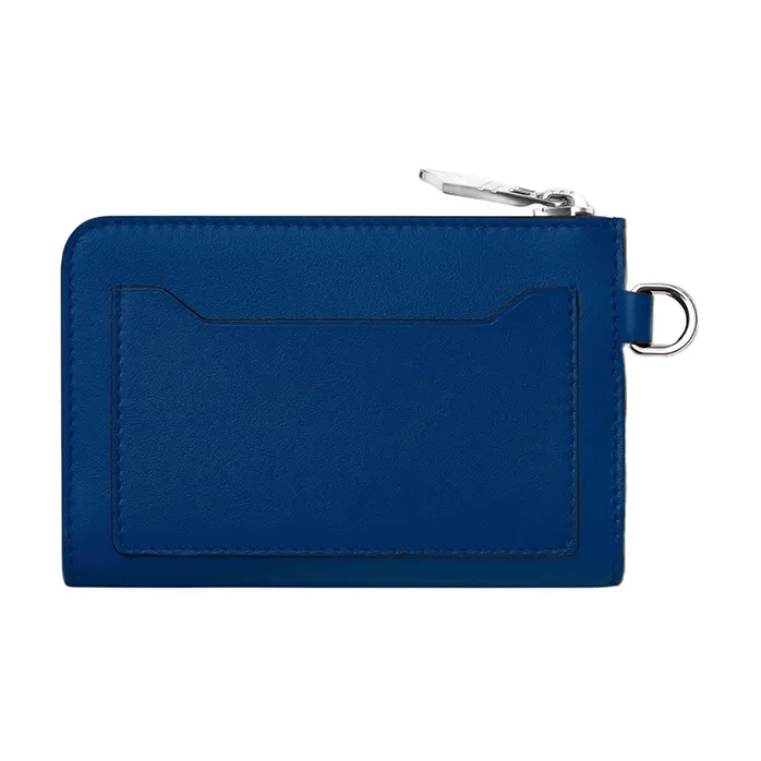 MONTBLANC Grained Calfskin Key Pouch Men's Blue-1