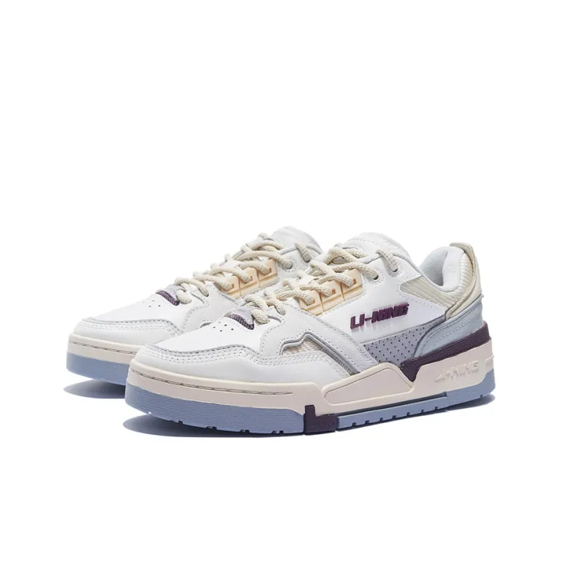 LiNing 001 BTC SP Low Top Skateboard Shoes Women's White Purple-2