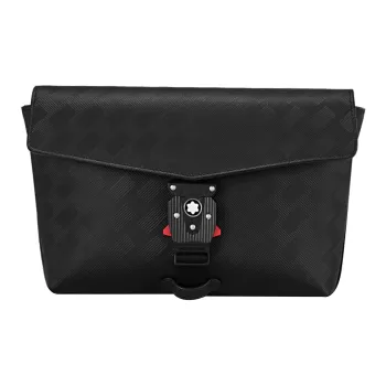 MONTBLANC Full Grain Cow Leather Envelope Bag, Handheld Bag, Shoulder Bag, Crossbody Bag Regular Men's Black
