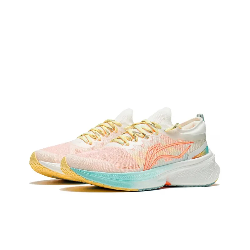 LiNing Feidian Discovery Running Shoes Women's Orange White Blue-2