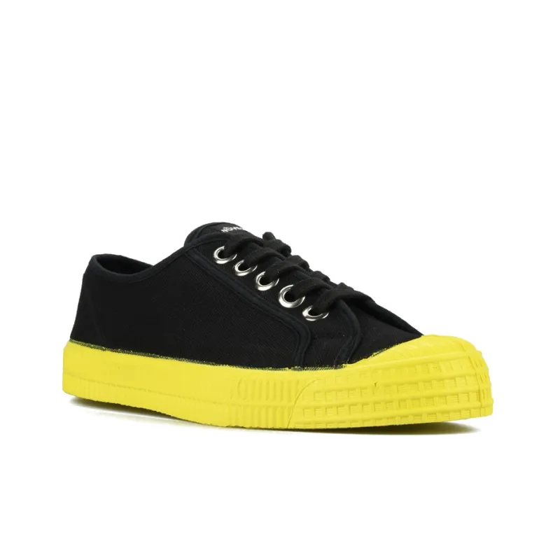 Novesta Canvas Shoes Unisex Low-Top Black/Yellow-1