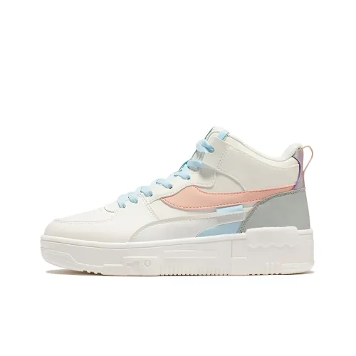 361° Skateboard Shoes Women's High-Top Feather White/Soft Pink