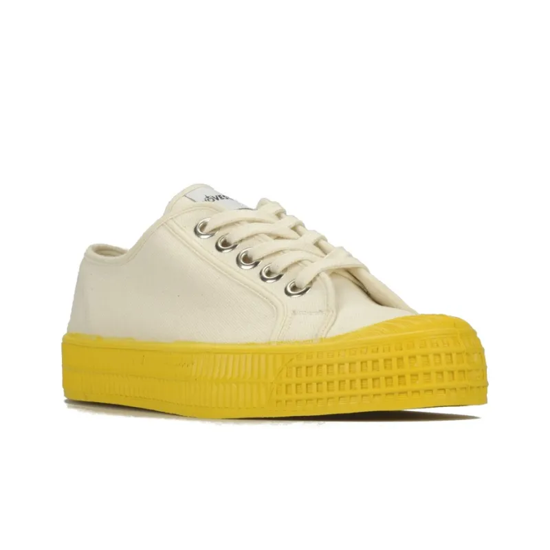 Novesta Canvas Shoes Unisex Low-Top White/Yellow-1