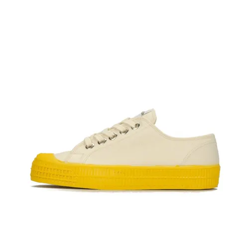 Novesta Canvas Shoes Unisex Low-Top White/Yellow