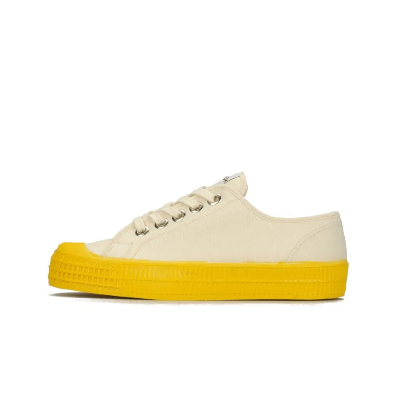 Novesta Canvas Shoes Unisex Low-Top White/Yellow-0