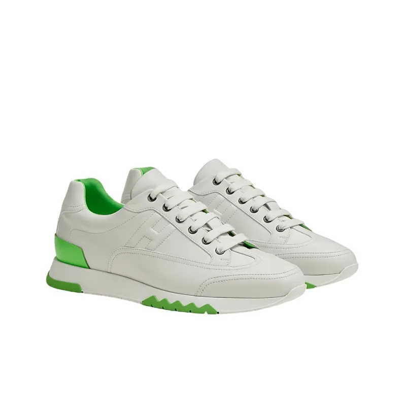 HERMES Trail Low Top Casual Shoes Men's White Green-1