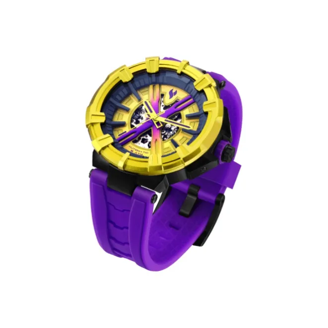 YOUNG STERNA Automatic Mechanical Movement Silicone Strap Watch Women's Watch Cut-Out Dial-4