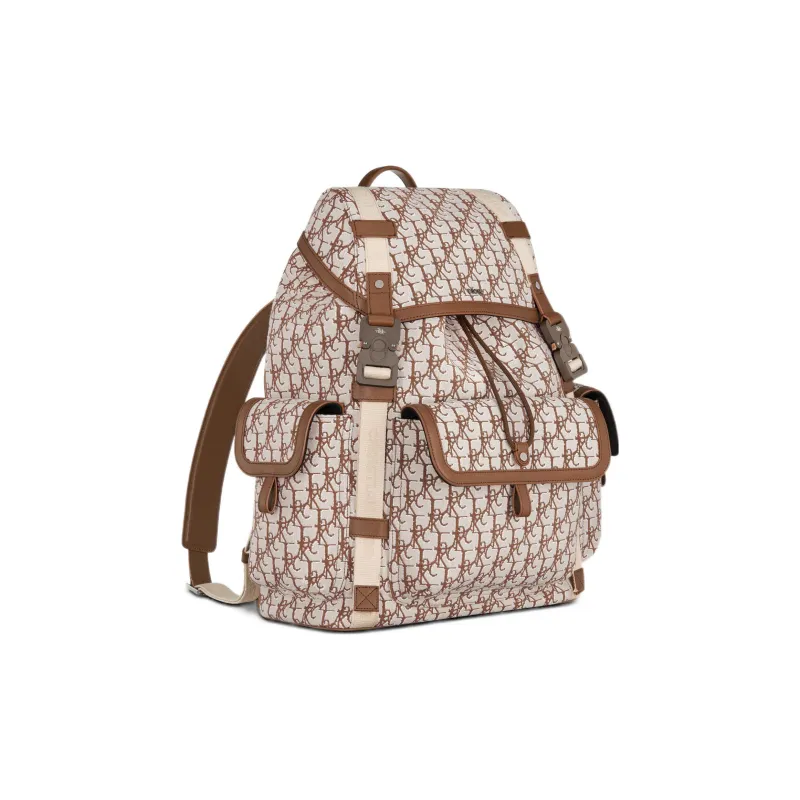 DIOR CACTUS JACK Collaboration Hit The Road Cow Leather Backpack Regular Unisex Coffee-1