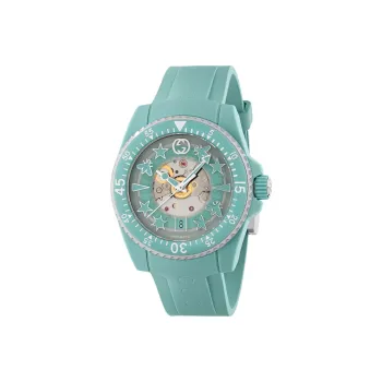 GUCCI Dive Collection Wrist Watch Automatic Mechanical Movement Plastic Strap 40mm Blue Dial Men's Watches
