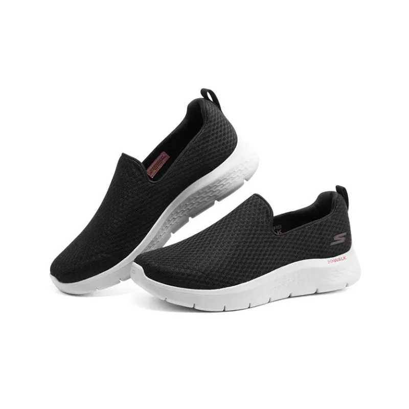 Skechers Go Walk Fle Cushioning Anti Slip And Wear Resistant Breathable Rebound Low Top Casual Shoes Men's Black Red-2