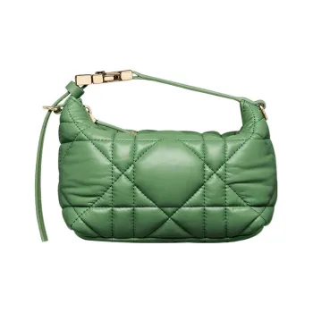 DIOR DiorTravel Cow Leather Clutch Small Size Women's Jade Green