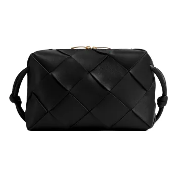Bottega Veneta CASSETTE Lambskin Camera Bags Shoulder Bag Crossbody Bag Small Size Women's Black