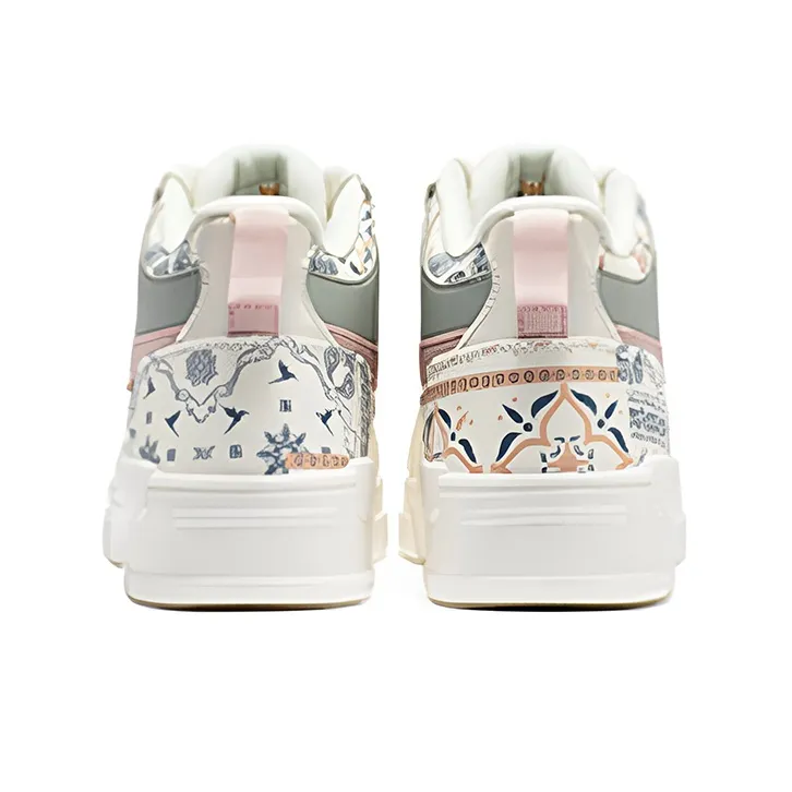 361° Skateboard Shoes Women's Mid Top Feather White/Light Peach Pink-2