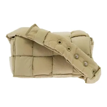 Bottega Veneta CASSETTE Fabric Shoulder Bag, Crossbody Bag Mini Men's Light Umber