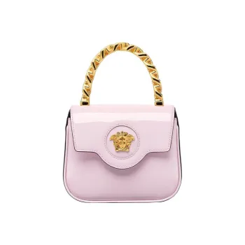 VERSACE La Medusa Patent Leather Calfskin Shoulder Bag Crossbody Bag Handbag Mini Women's Pink