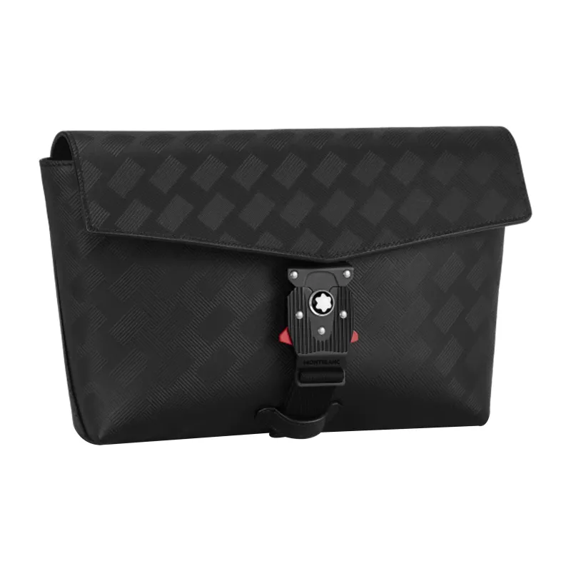 MONTBLANC Full Grain Cow Leather Envelope Bag, Handheld Bag, Shoulder Bag, Crossbody Bag Regular Men's Black-1