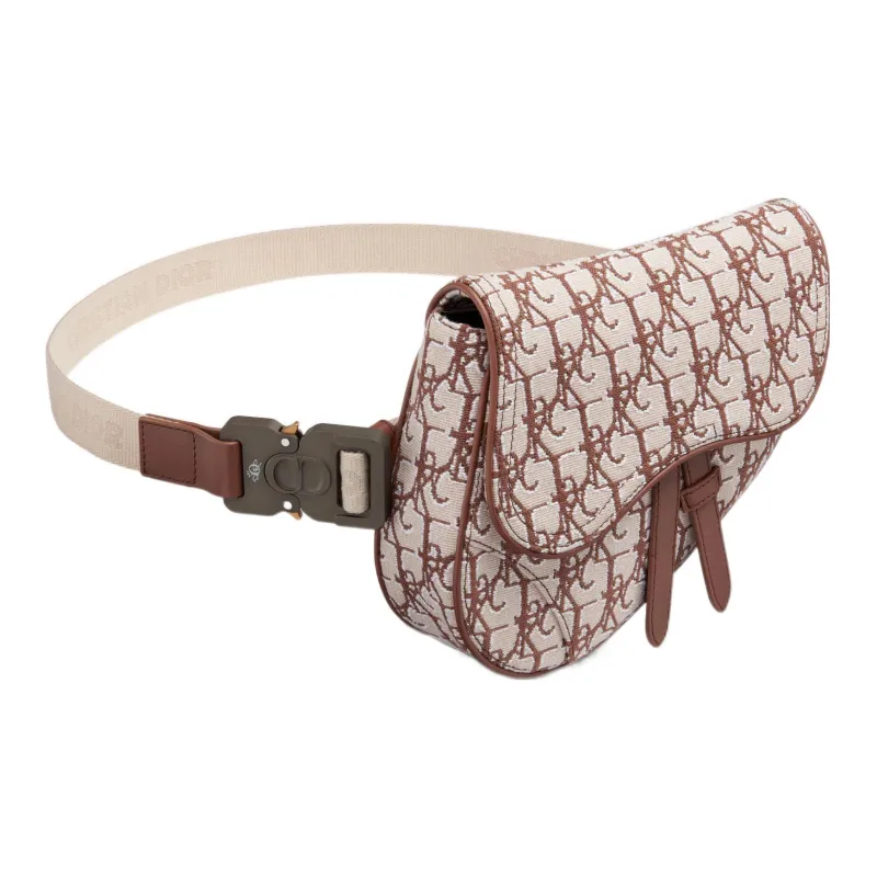 DIOR CACTUS JACK Collaboration Jacquard Fabric Cow Leather Saddle Bag, Crossbody Bag, Shoulder Bag Women's-1