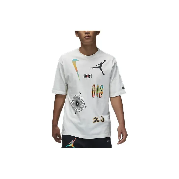 Jordan T Shirts Men White-2
