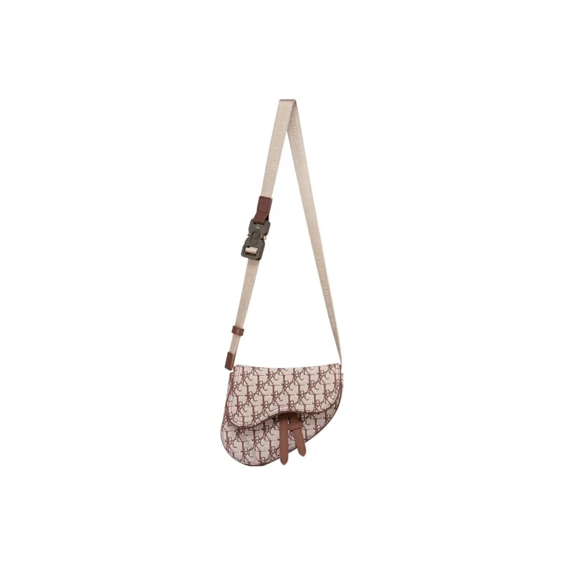 DIOR CACTUS JACK Collaboration Jacquard Fabric Cow Leather Saddle Bag, Crossbody Bag, Shoulder Bag Women's-3